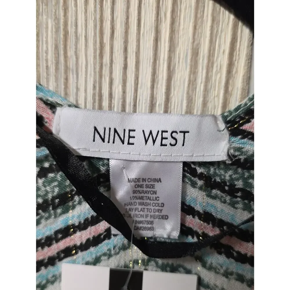 Nine West Tropical Floral Kimono Top Beach Coverup Womens One Size NWT